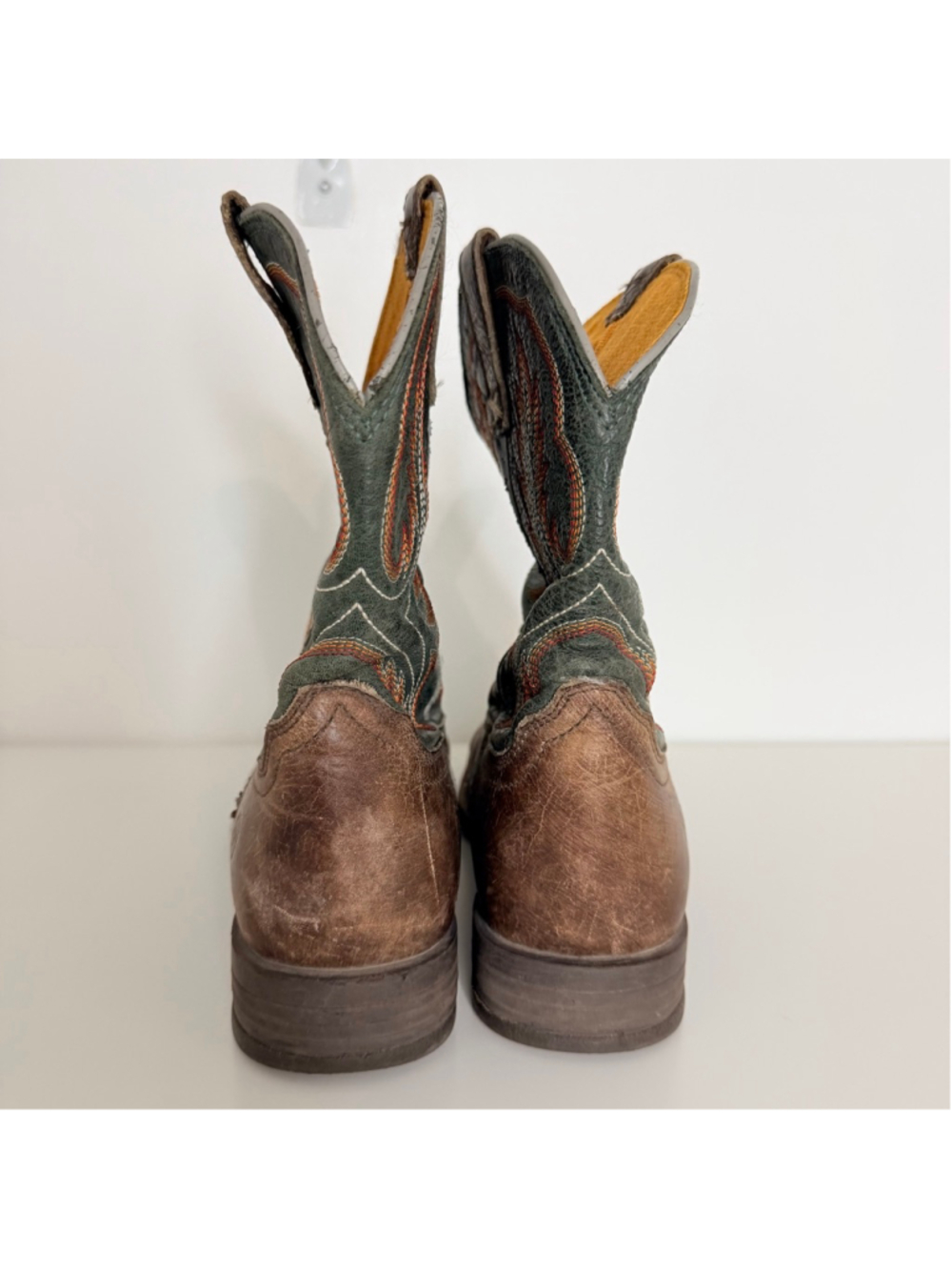 Ariat Kids Wilder Western Boot Youth Size 5 Brown Teal Embroidered Cowboy Rodeo - Picture 5 of 13